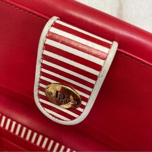 Dior vintage red and white leather wallet rare - Picture 14 of 14